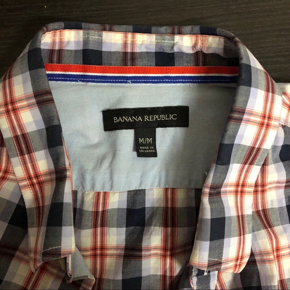 Banana Republic men’s short sleeve checkered shirt M - Picture 3 of 10